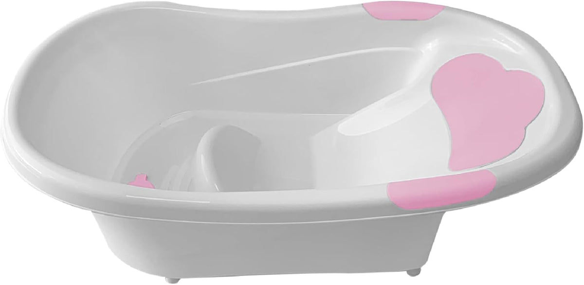 The MOON Brand Wavee Baby Bathtub | PP + TPR Infant Bath Tub for 0–3 Years | Lightweight Non-Slip Base Toddler Bath Tub | Durable & Comfortable Baby Shower -Pink - The Moon Brand™