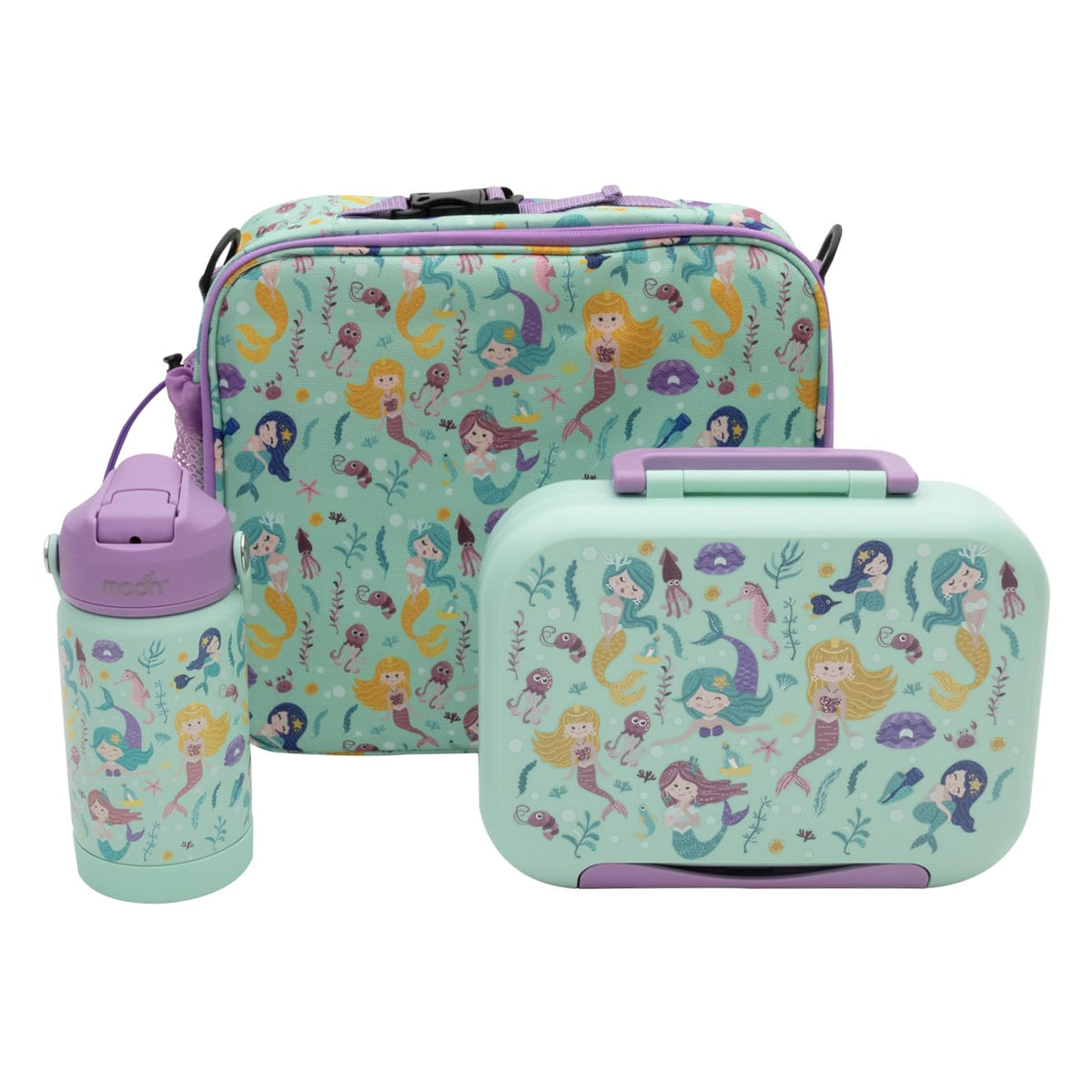 The Moon Brand Marmita Kids Lunch Box Set with Insulated Bottle & Bag – Leak-Proof,Bento Box with Compartments,Microwave & Dishwasher Safe, Easy-Open Latch,BPA-Free,Perfect for School Lunches-Blue - The Moon Brand™