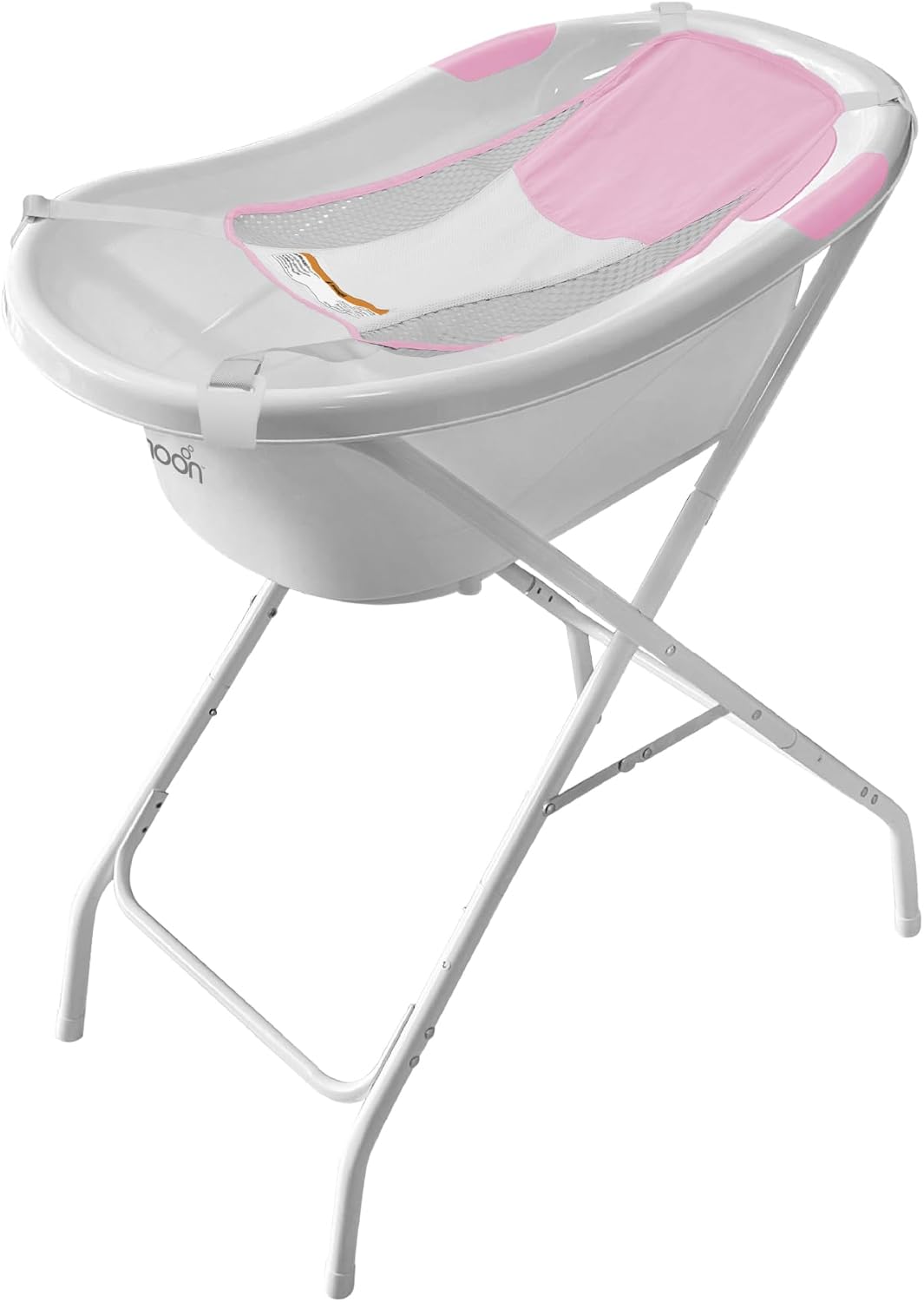 The MOON Brand Baby Bathtub Stand – Foldable & Stable Support Frame | Adjustable Stand for 0‑3 Years Safe,Comfortable Spac -Saving Stand for Easy Bathing- White - The Moon Brand™