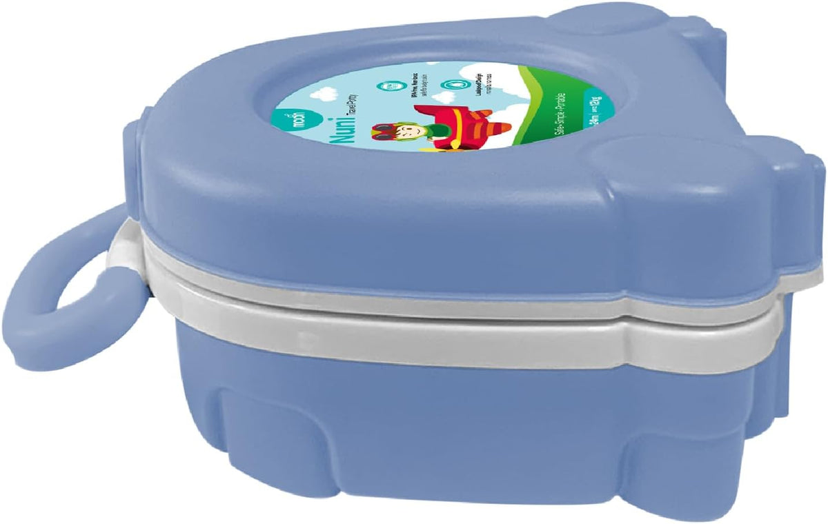 The MOON Brand Nuni Travel Potty Seat – Portable Foldable Toddler Toilet Training Seat, Lightweight Compact Baby Potty Trainer for 0–3 Years, Easy Clean PP Material, Travel Friendly Design-Blue - The Moon Brand™