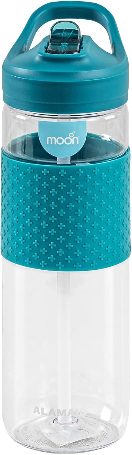The Moon Brand WrinkleFree 700ml Sipper Bottles with silicone sleeve for Kids - Portable for Indoor/Outdoor Activities - SpillProof & Break Resistant - BPAFree- Idea for Children - Blue - The Moon Brand™