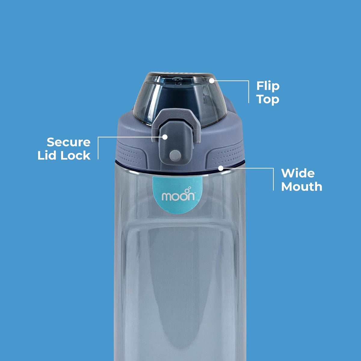The Moon Brand Active Chug Bottle for Kids Portable 700ml Sippy Mug with Easy Sipping Spill Proof & Break Resistant BPA Free Dishwasher Safe- for All Kids- Blue - The Moon Brand™