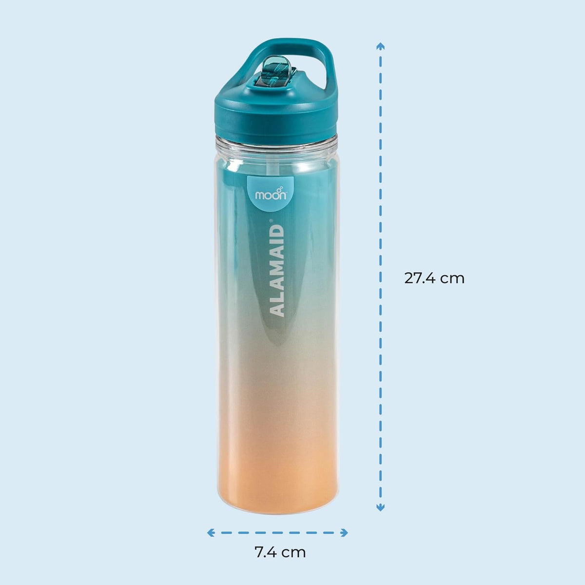 The Moon Brand WrinkleFree 590ml Sipper for Kids - Portable Water/Juice Bottle for Indoor/Outdoor Activities - SpillProof & Break Resistant - BPAFree - Idea for Children - Blue - The Moon Brand™