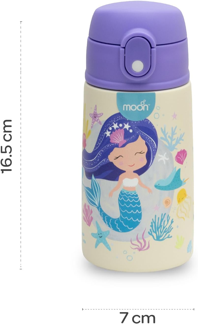 The Moon Brand Kids Insulated Water Bottle -BPA-Free, Leak-Proof Sipper Lid, Stainless Steel, Eco-Friendly, Keeps Drinks Cold or Hot for Hours,Ideal for School,Toddlers & Kids - Purple - The Moon Brand™