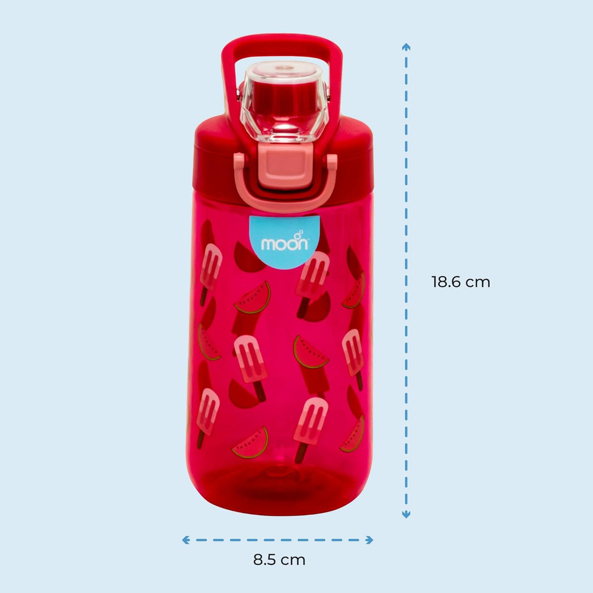 MOON Kids Tritan Water Bottle - Portable 630ml for Indoor & Outdoor Activities- Spill Proof-Break Resistant-BPA Free - Dishwasher Safe, Odor-Free - Pink, (MNSFPMT14) - The Moon Brand™