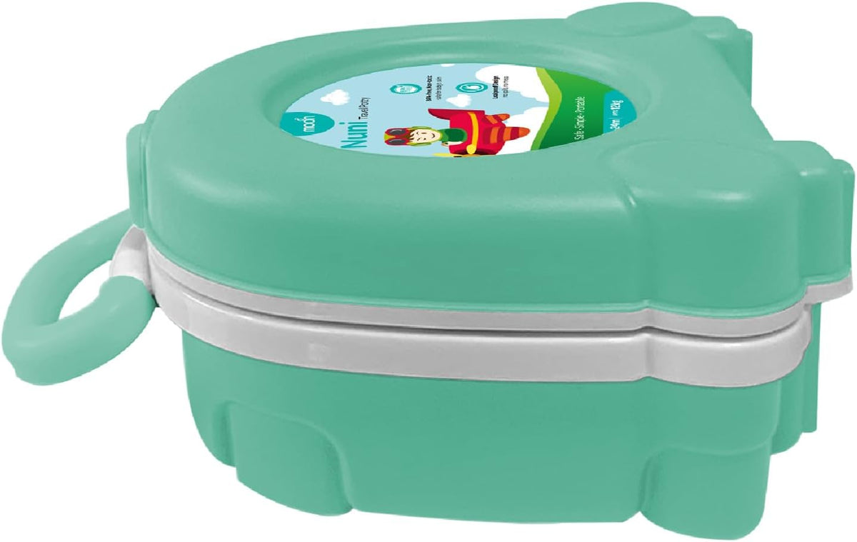 The MOON Brand Nuni Travel Potty Seat – Portable Foldable Toddler Toilet Training Seat, Lightweight Compact Baby Potty Trainer for 0–3 Years, Easy Clean PP Material, Travel Friendly Design- Green - The Moon Brand™