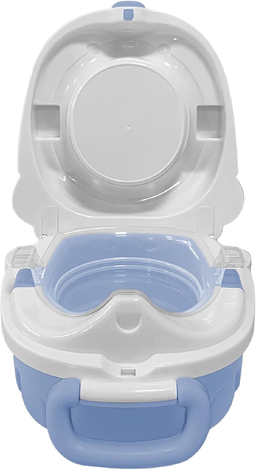 The MOON Brand Nuni Travel Potty Seat – Portable Foldable Toddler Toilet Training Seat, Lightweight Compact Baby Potty Trainer for 0–3 Years, Easy Clean PP Material, Travel Friendly Design-Blue - The Moon Brand™