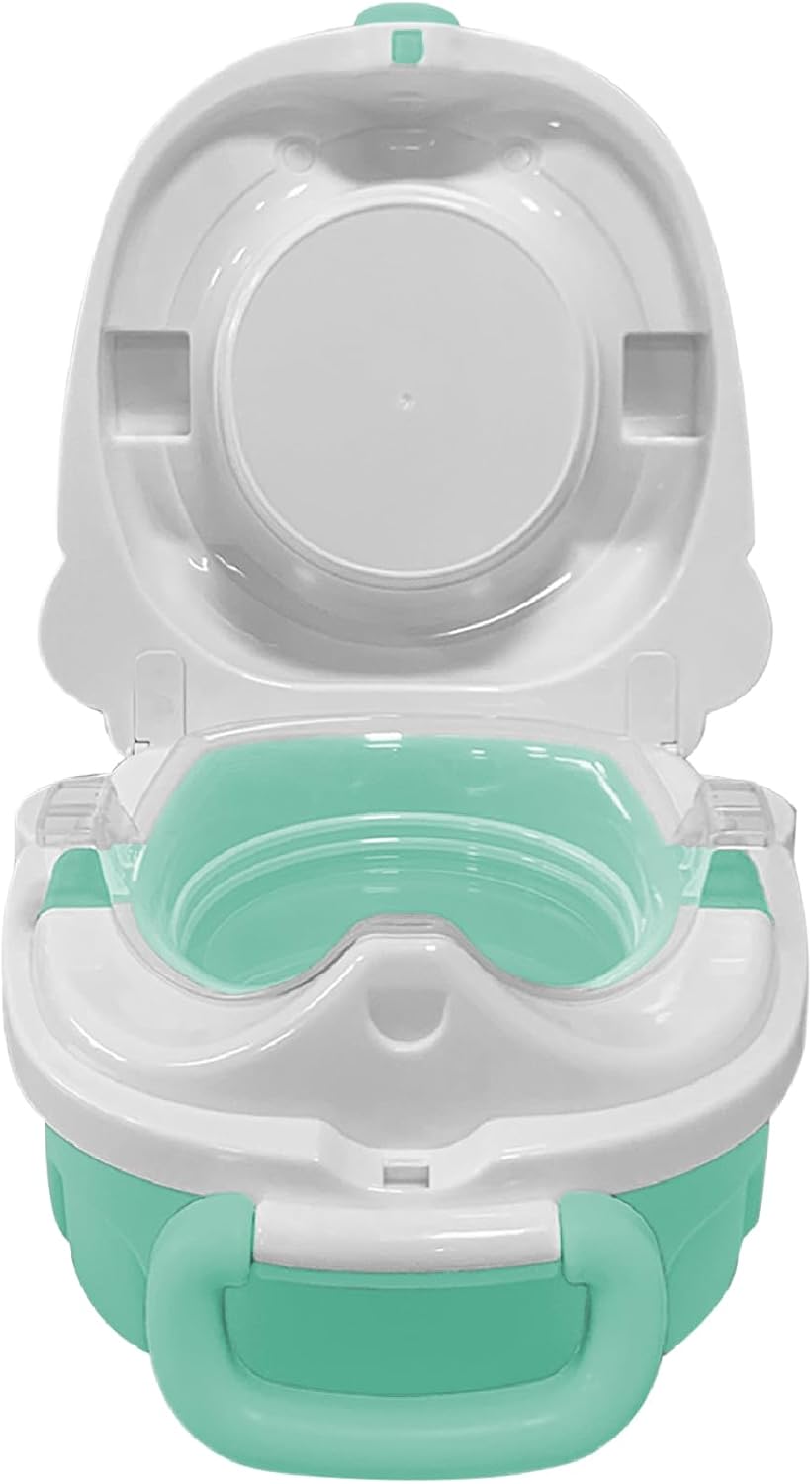 The MOON Brand Nuni Travel Potty Seat – Portable Foldable Toddler Toilet Training Seat, Lightweight Compact Baby Potty Trainer for 0–3 Years, Easy Clean PP Material, Travel Friendly Design- Green - The Moon Brand™