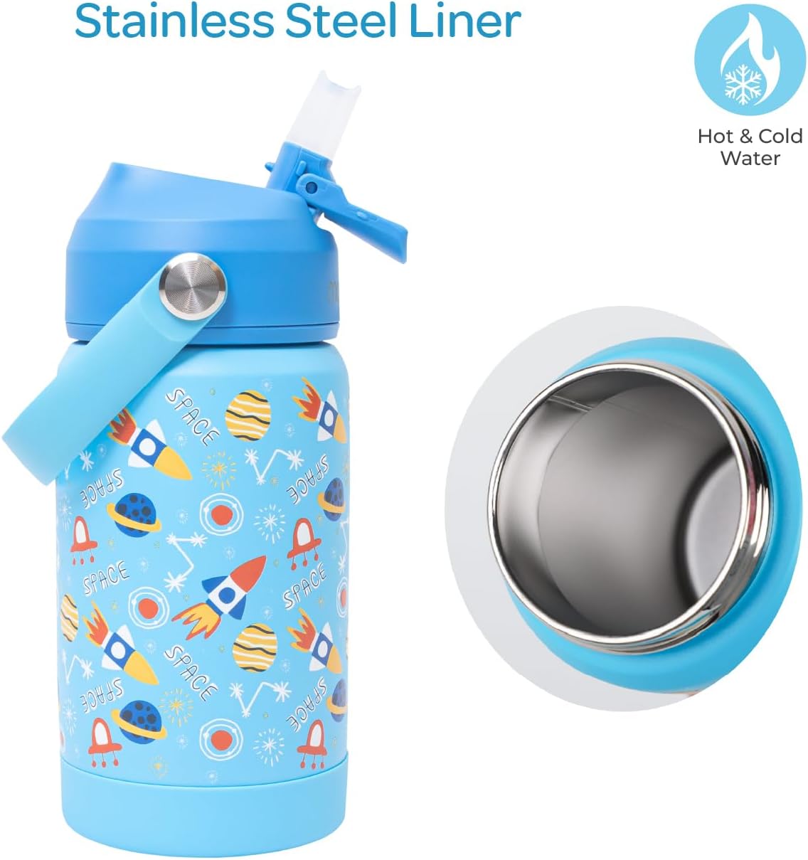 The Moon Brand Marmita Kids Lunch Box Set with Insulated Bottle & Bag – Leak-Proof,Bento Box with Compartments,Microwave & Dishwasher Safe, Easy-Open Latch,BPA-Free,Perfect for School Lunches-Blue - The Moon Brand™