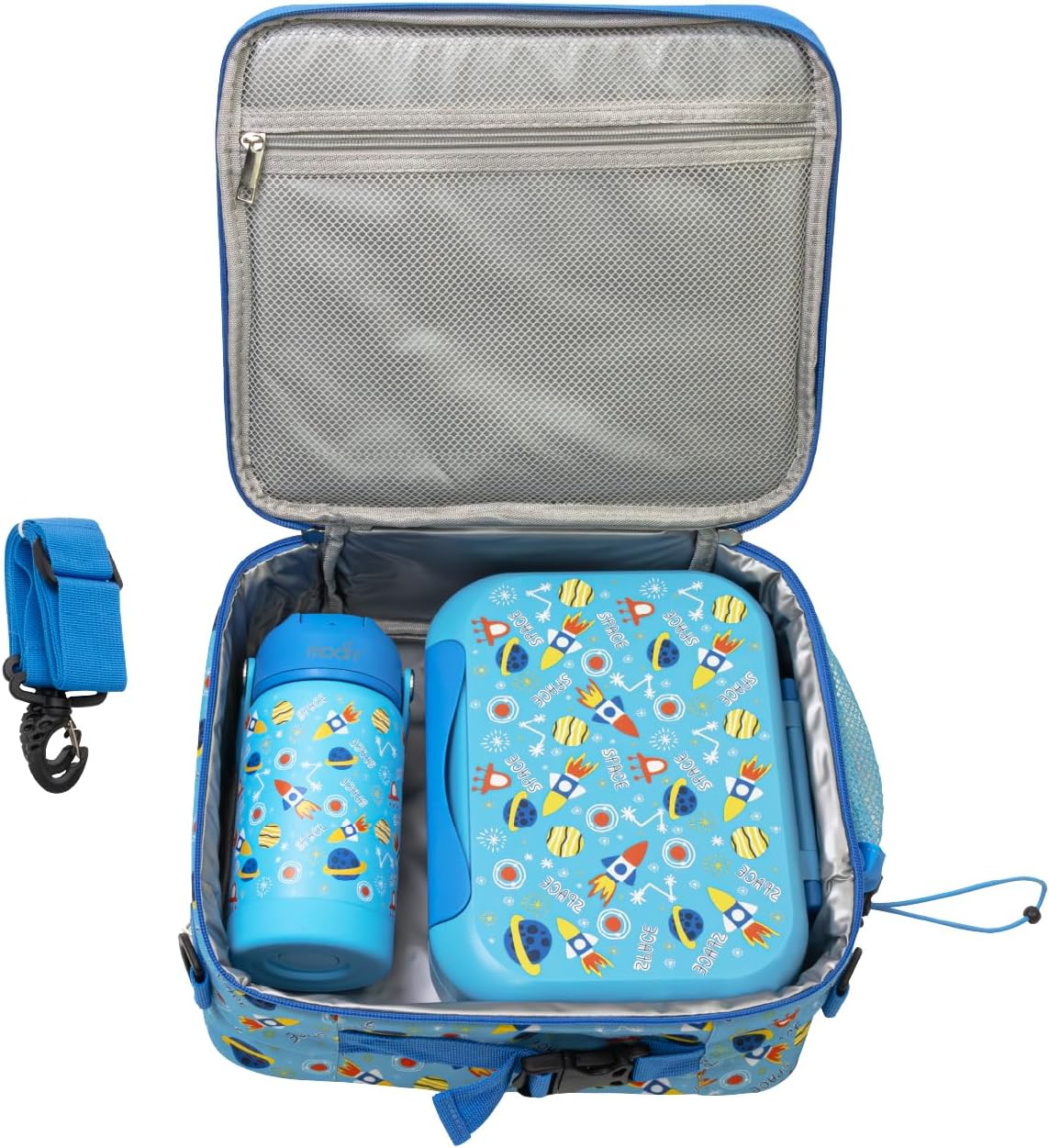 The Moon Brand Marmita Kids Lunch Box Set with Insulated Bottle & Bag – Leak-Proof,Bento Box with Compartments,Microwave & Dishwasher Safe, Easy-Open Latch,BPA-Free,Perfect for School Lunches-Blue - The Moon Brand™