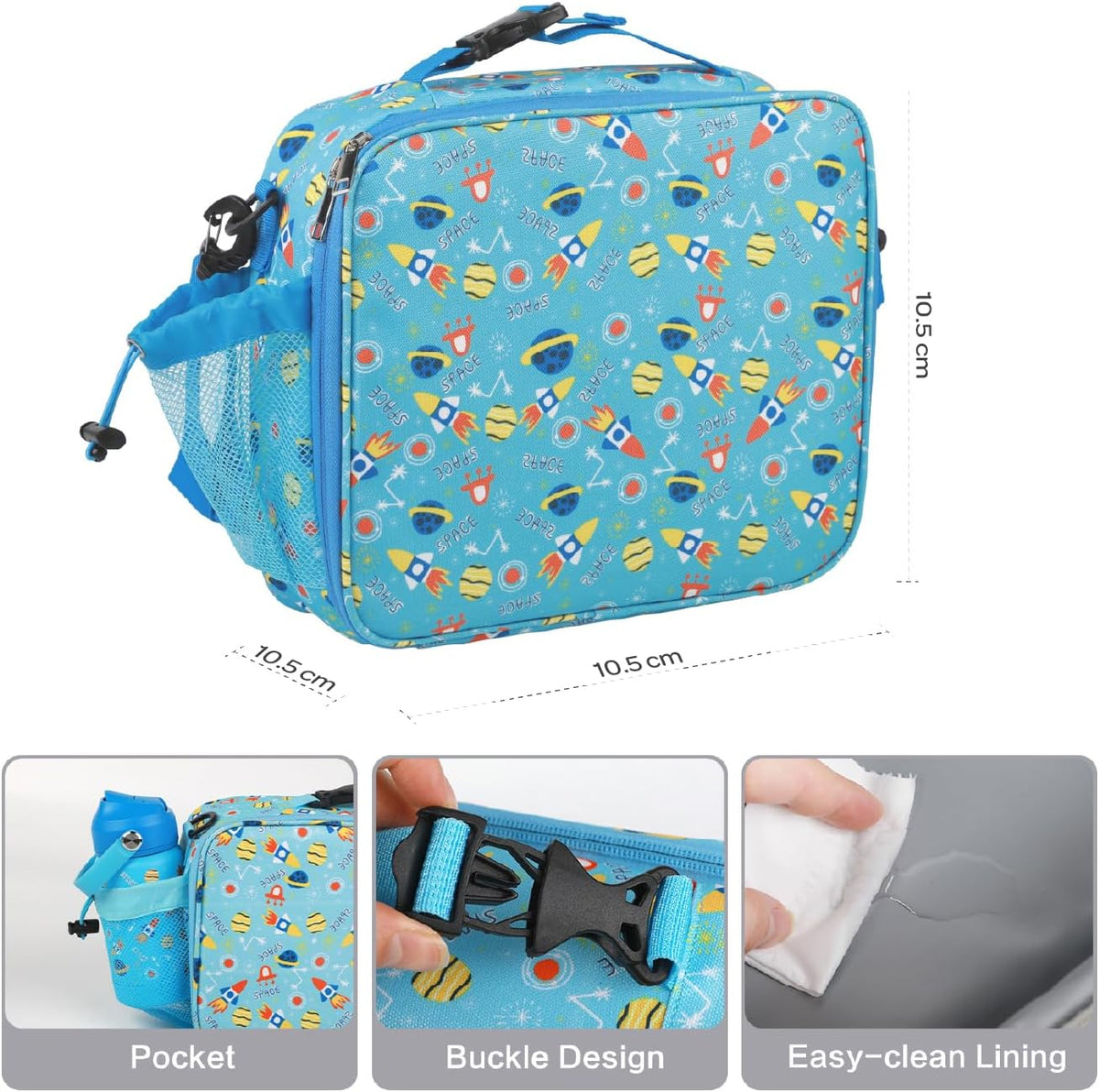 The Moon Brand Marmita Kids Lunch Box Set with Insulated Bottle & Bag – Leak-Proof,Bento Box with Compartments,Microwave & Dishwasher Safe, Easy-Open Latch,BPA-Free,Perfect for School Lunches-Blue - The Moon Brand™