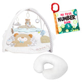 MOON Perky Playmat (Teapot Bear) / MOON Organic Feeding Nursing Pillow (White, Organic Fabric) / MOON Soft Cloth Book (Numbers)