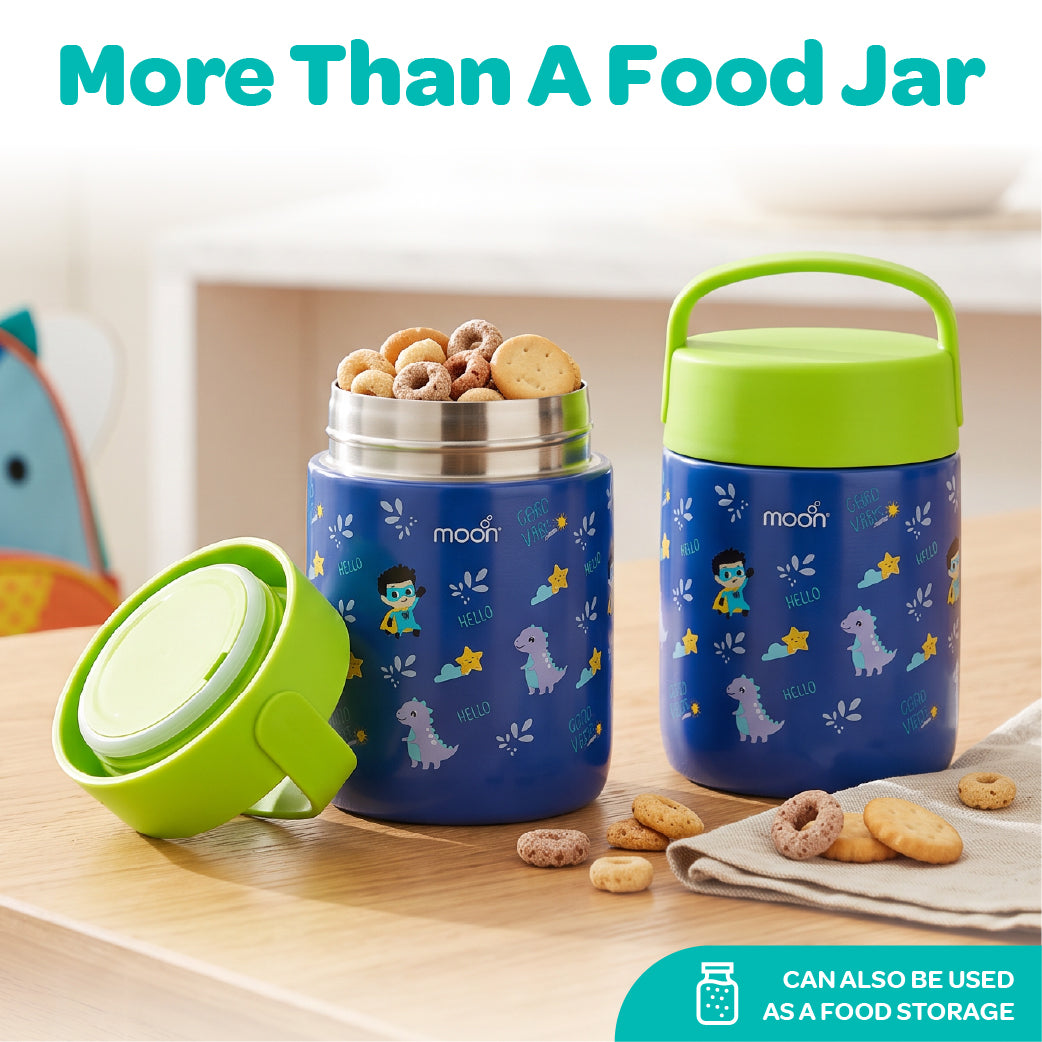 MOON 360ml Kids’ Insulated Food Jar | Stainless Steel, Blue