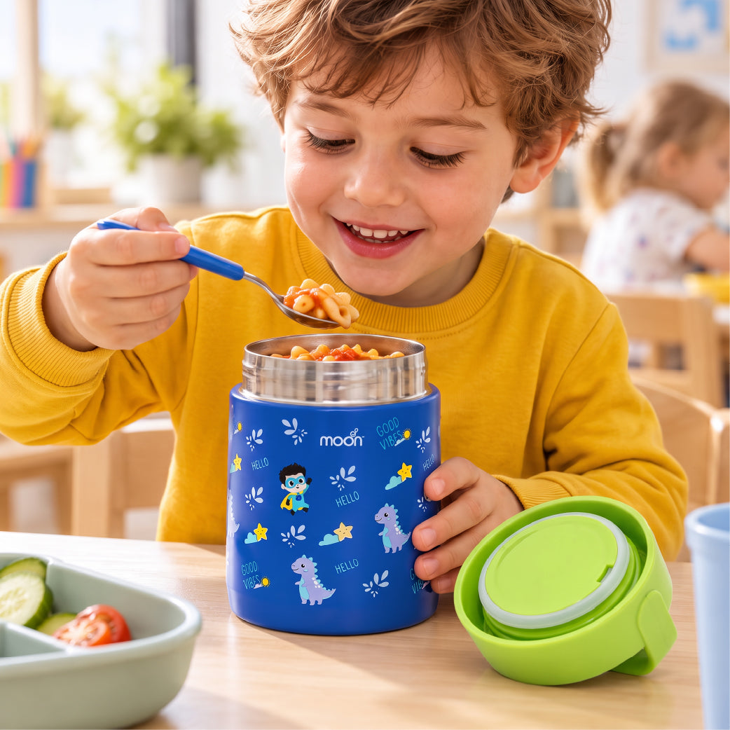 MOON 360ml Kids’ Insulated Food Jar | Stainless Steel, Blue