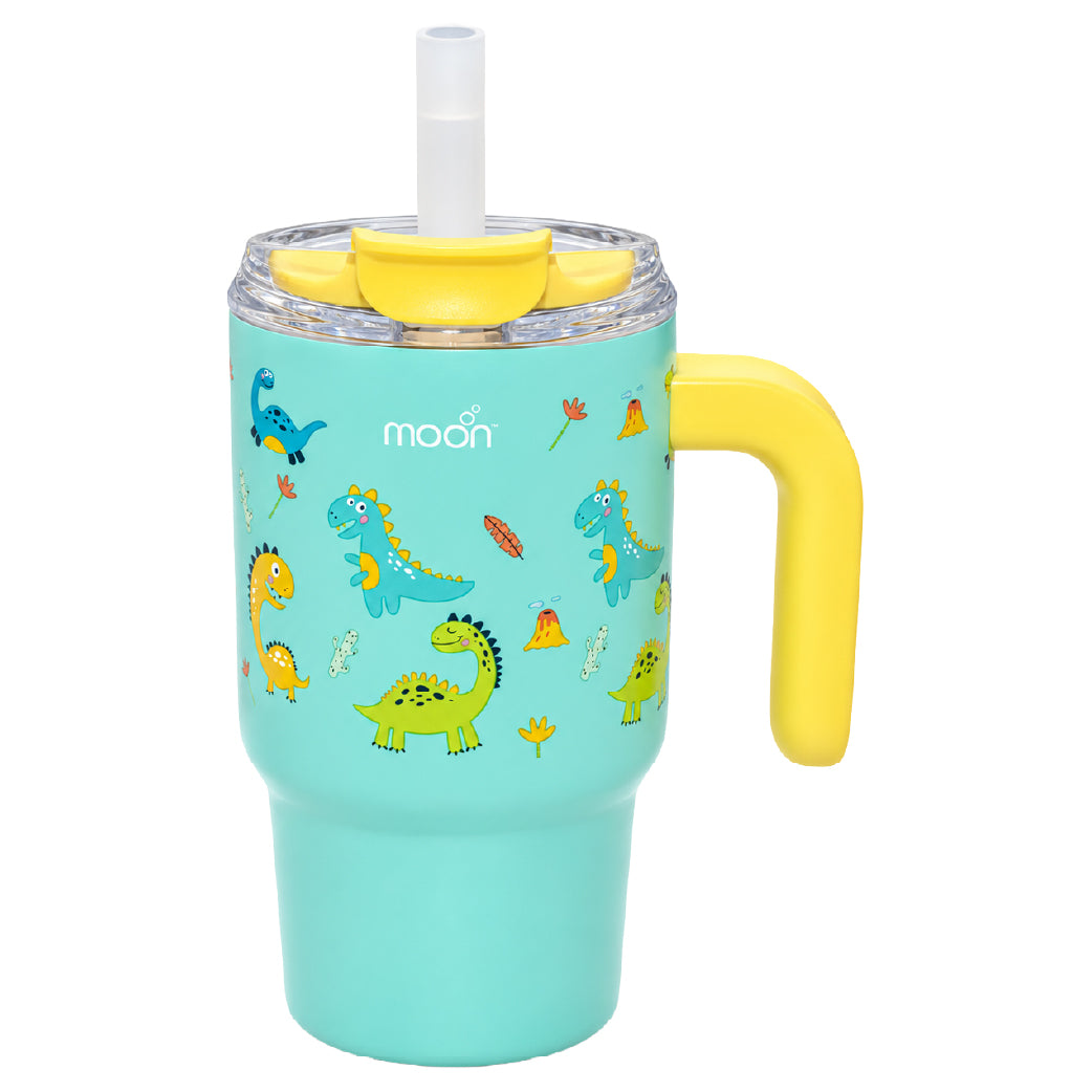 MOON 410ml Kids’ Insulated Tumbler with Straw | Green