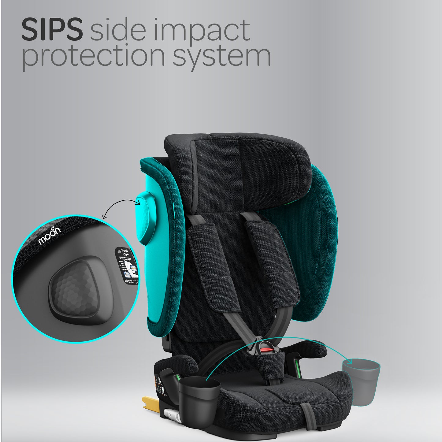MOON Folda Max ECE R129 i-Size Foldable Car Seat with ISOFIX & Top Tether