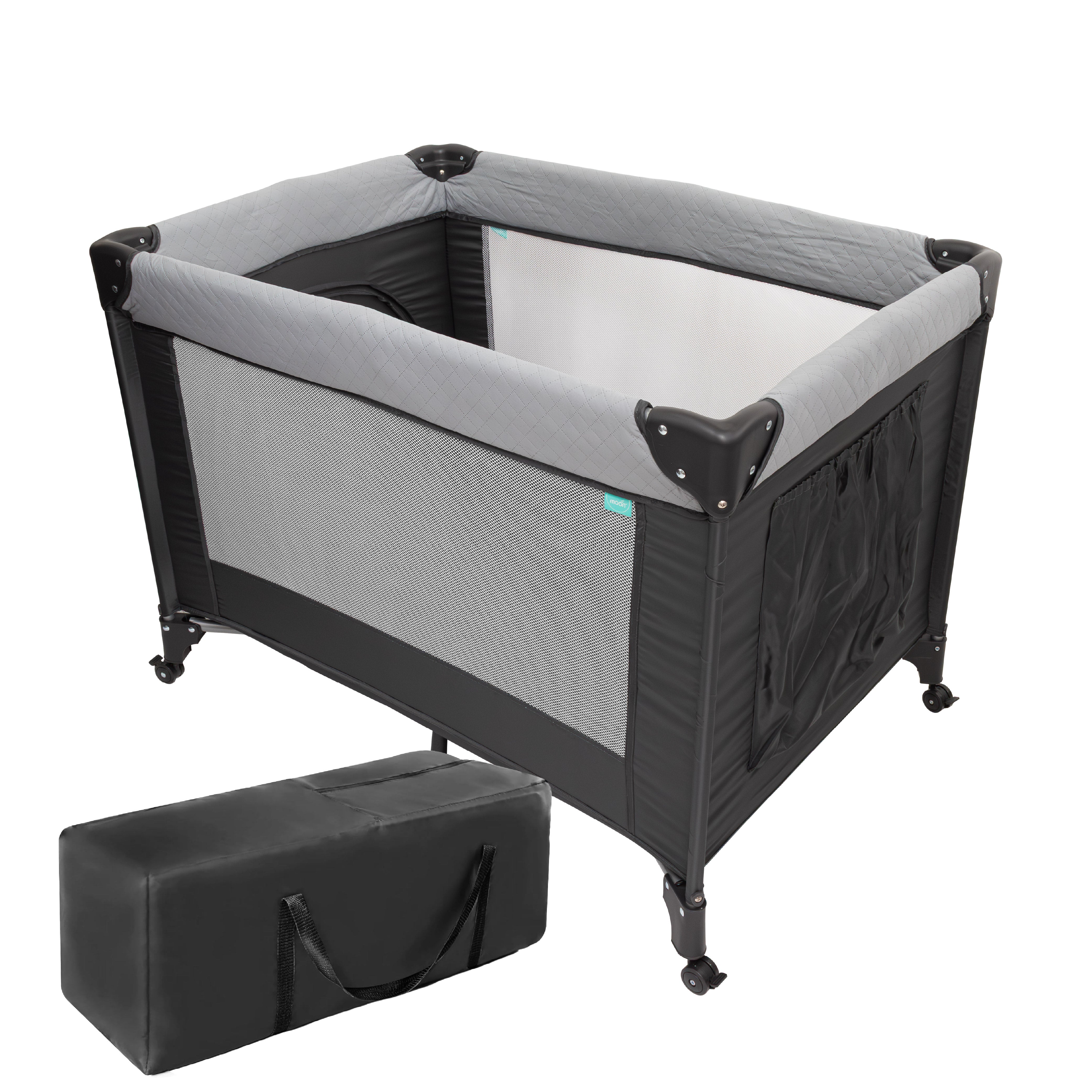 MOON Kidora Easy-Fold Playpen with Wheels, Storage & Edge Protection - The Moon Brand™