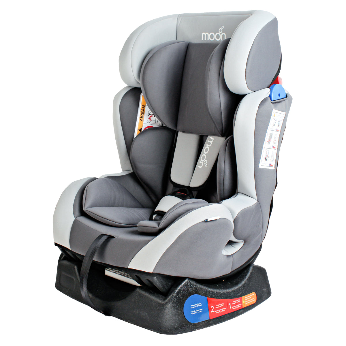 MOON Sumo Baby/Infant Car Seat (0-6 Years, 0-25 Kg, Light Grey) / Baby Back Seat Mirror (Grey) / Baby Back Seat Organizer (Black Prismatic) - The Moon Brand™