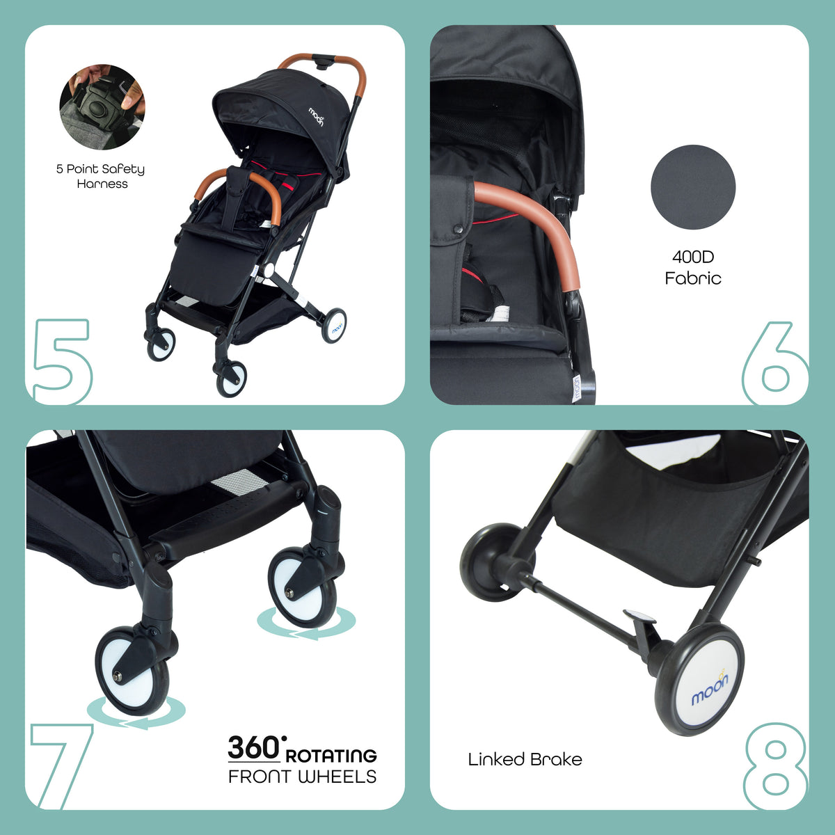 MOON Ritzi - Cabin Stroller-Black - The Moon Brand™