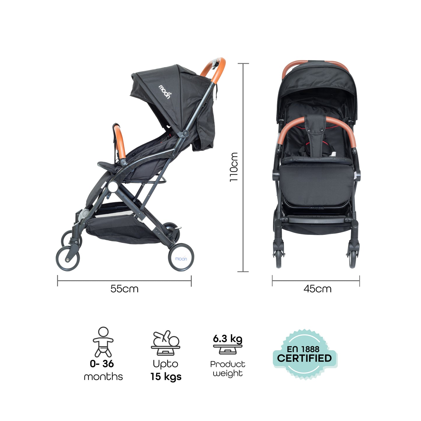 MOON Ritzi - Cabin Stroller-Black