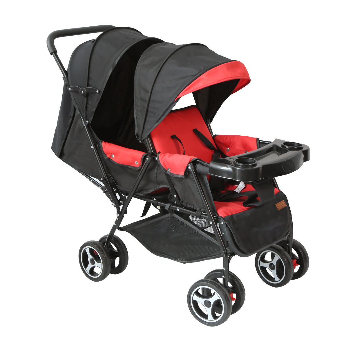 MOON Magnum Tandem Easy Fold Twin Travel Stroller-Fire Red - The Moon Brand™
