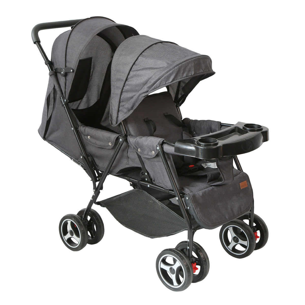 MOON Magnum Twin Stroller,Light grey - The Moon Brand™
