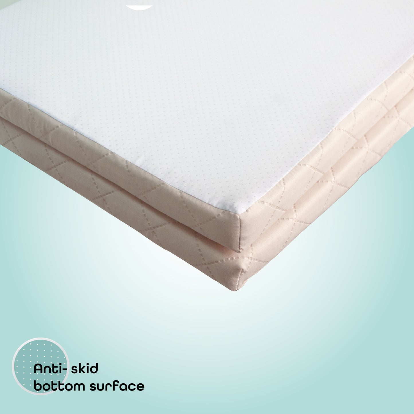 MOON Two fold Travel Cot Mattress - Beige