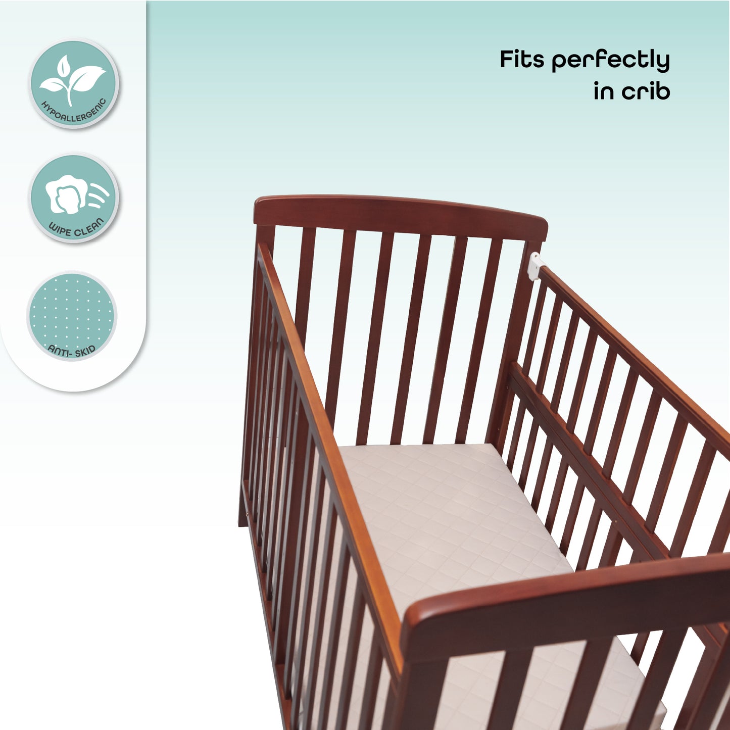 MOON Two fold Travel Cot Mattress - Beige