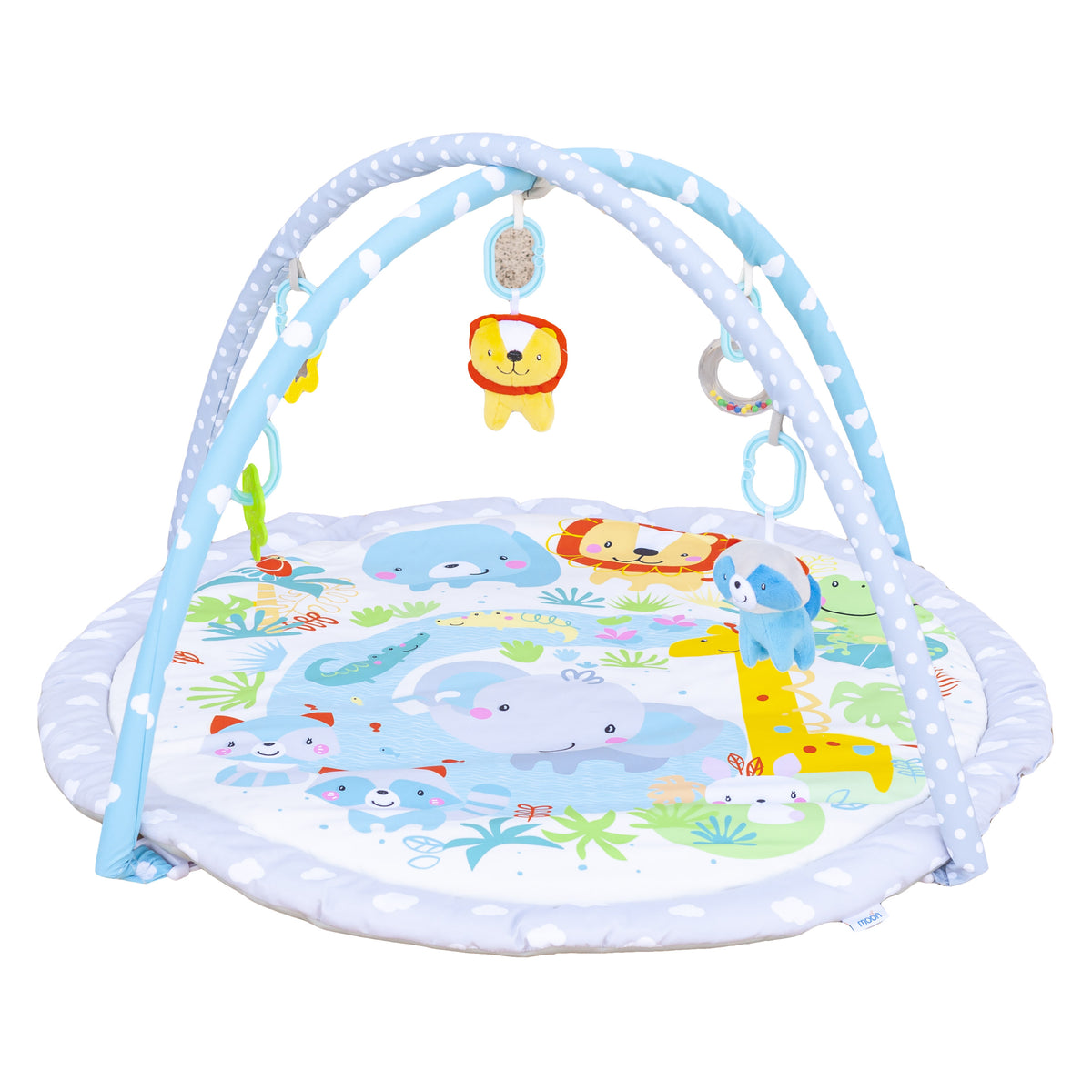 MOON Perky Playmat (Jungle) / MOON Organic Feeding Nursing Pillow (White, Organic Fabric) / MOON Soft Cloth Book (Animals) - The Moon Brand™