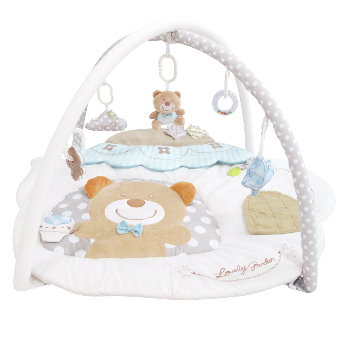 MOON Perky Playmat (Teapot Bear) / MOON Organic Feeding Nursing Pillow (White, Organic Fabric) / MOON Soft Cloth Book (Numbers) - The Moon Brand™