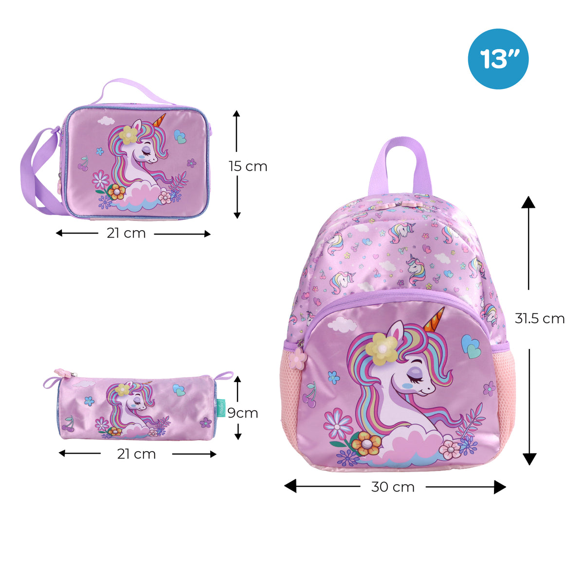 MOON UNICORN 3 in 1 Kids Backpack Set