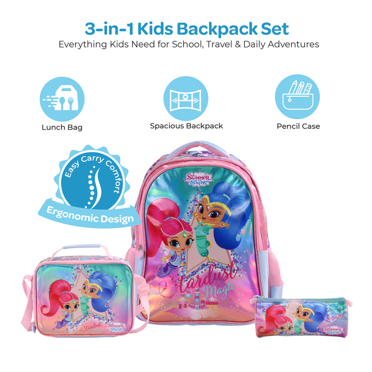 MOON SHIMMER & SHINE 3 in 1 Backpack Set