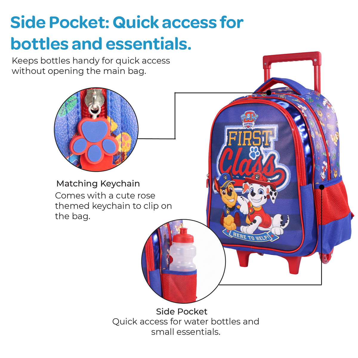 MOON Licensed Paw Patrol First Class 3 in 1 Kids Trolley Set