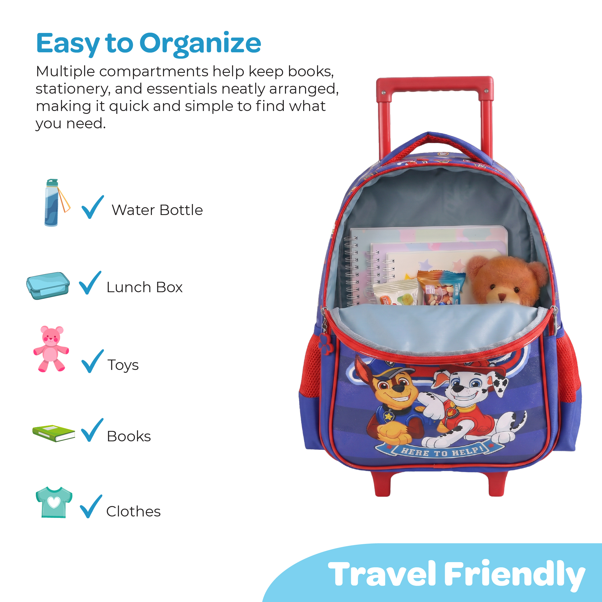 MOON Licensed Paw Patrol First Class 3 in 1 Kids Trolley Set