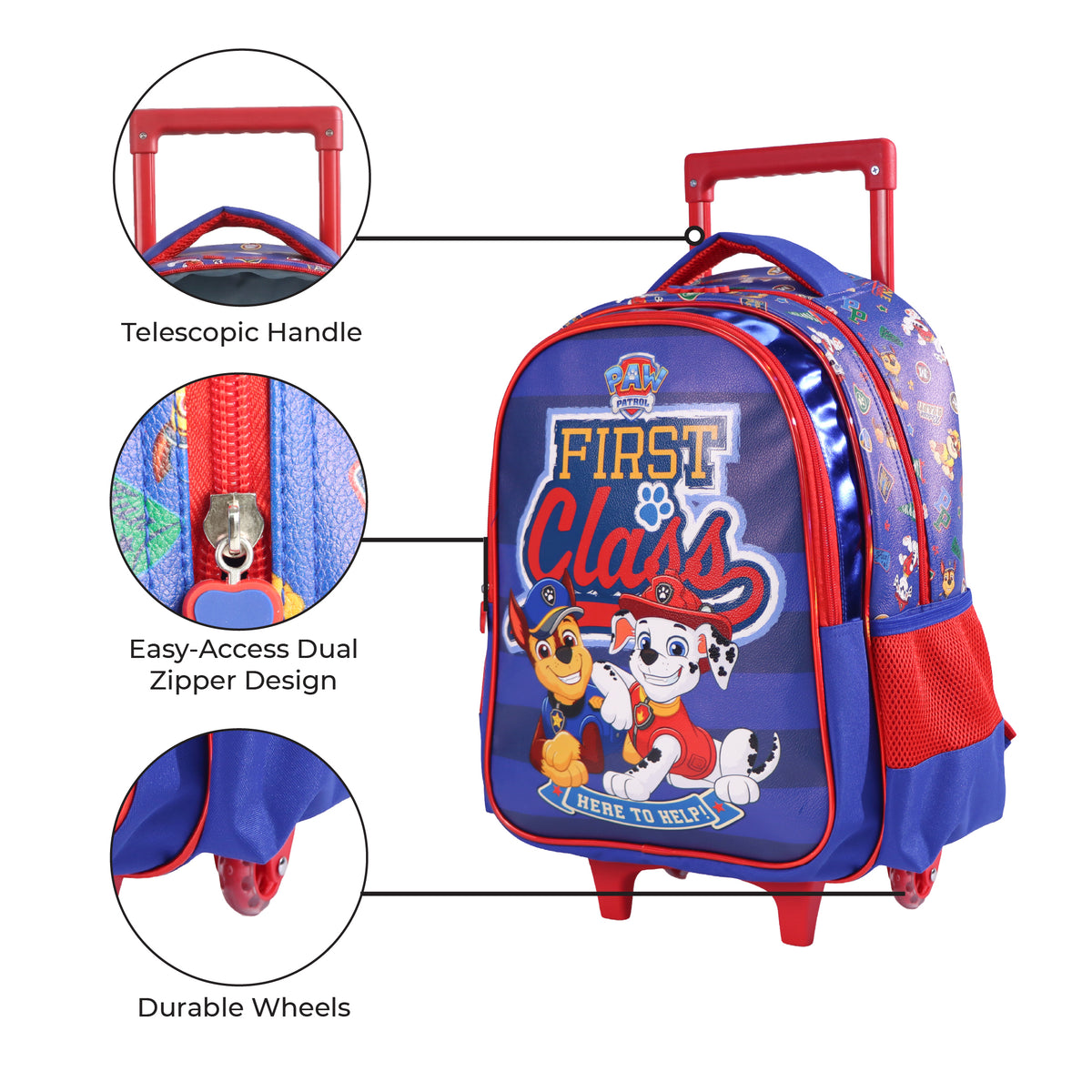MOON Licensed Paw Patrol First Class 3 in 1 Kids Trolley Set