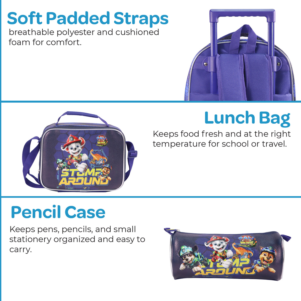 MOON Licensed Paw Patrol 3 in 1 Kids Trolley Set