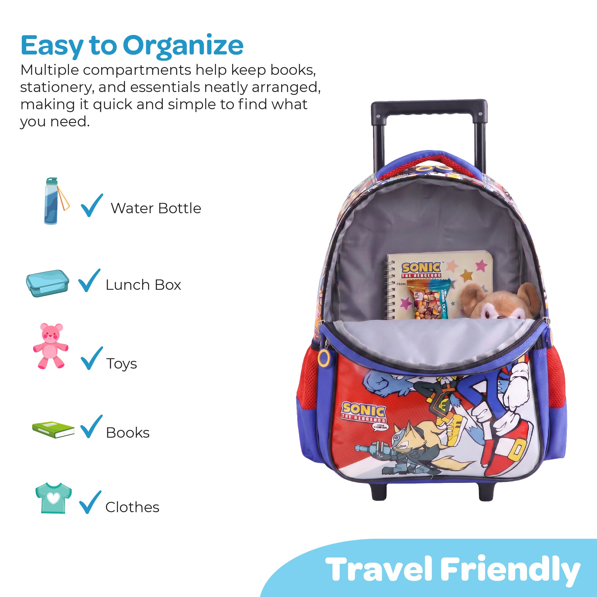 MOON Sonic the Hedgehog 3-in-1 Kids Trolley Set