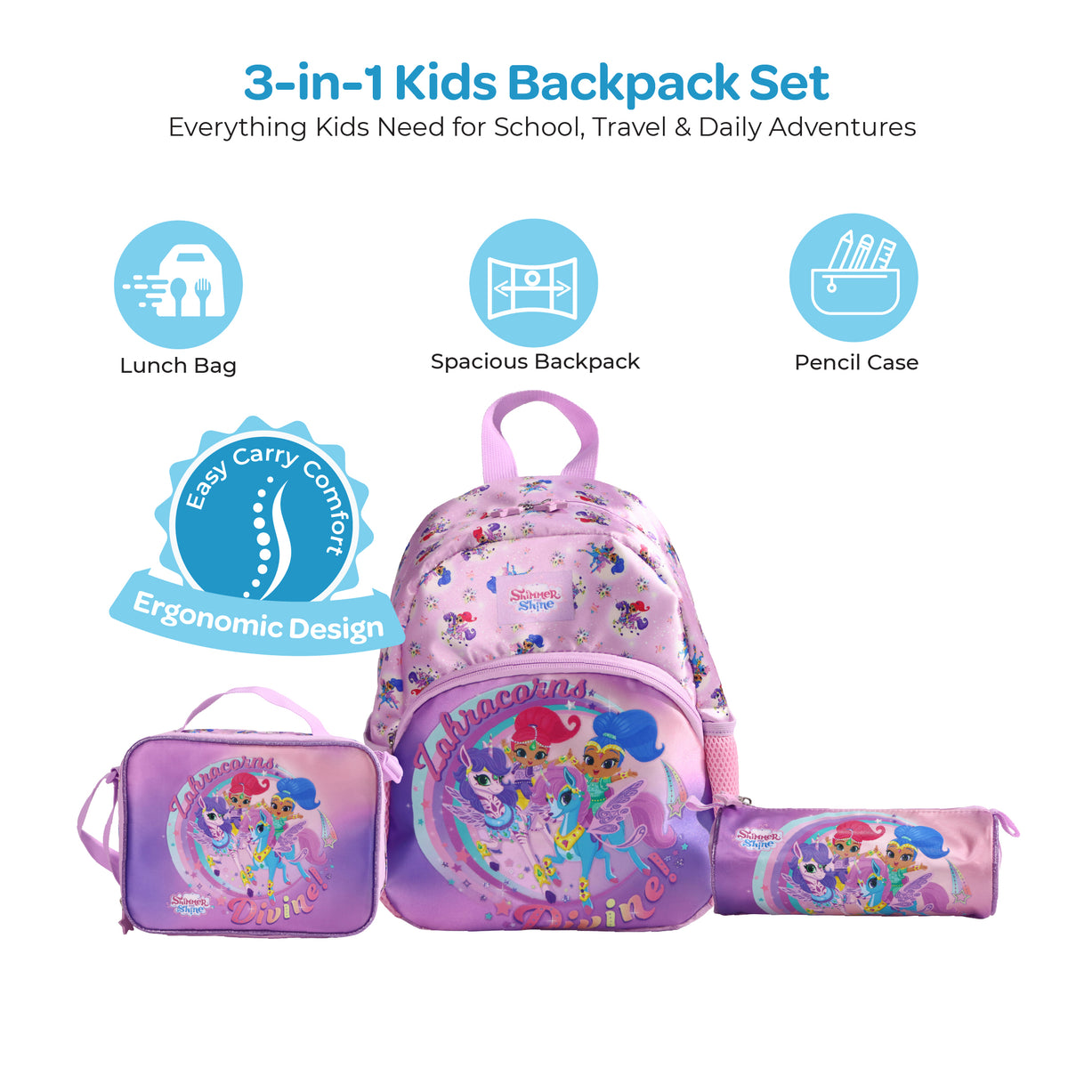 MOON SHIMMER & SHINE 3 in 1 Backpack Set