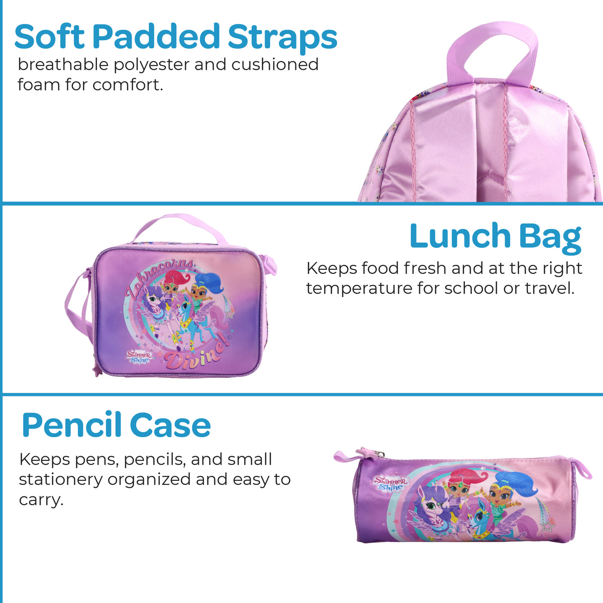 MOON SHIMMER & SHINE 3 in 1 Backpack Set