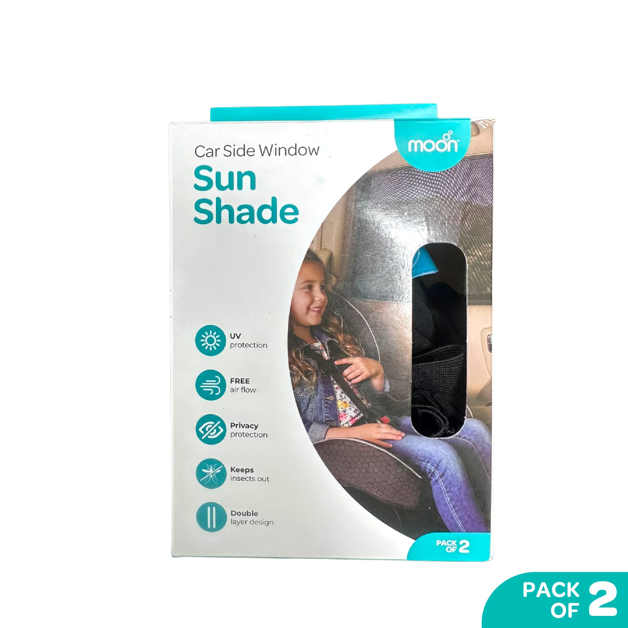 MOON Car Side Window Sunshade – Pack of 2