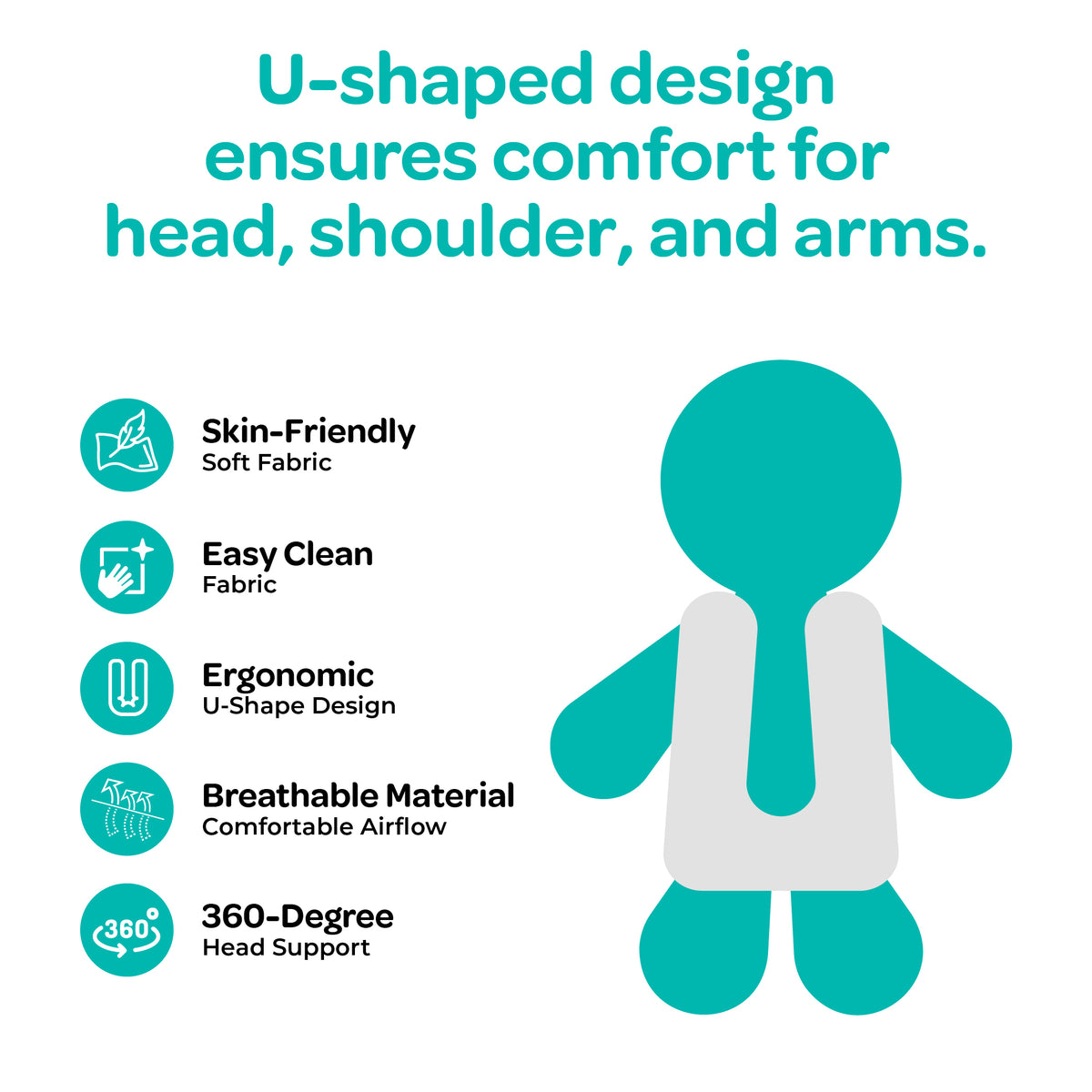 MOON Travel Pillow – U-Shape Neck Support Pillow for Kids & Adults
