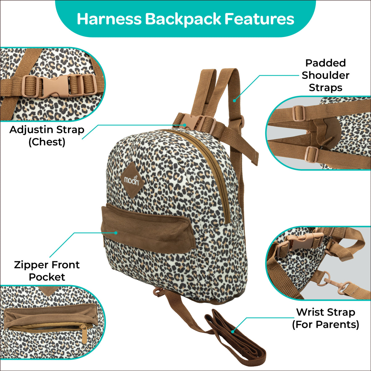MOON Toddler Harness Backpack with Safety Tether