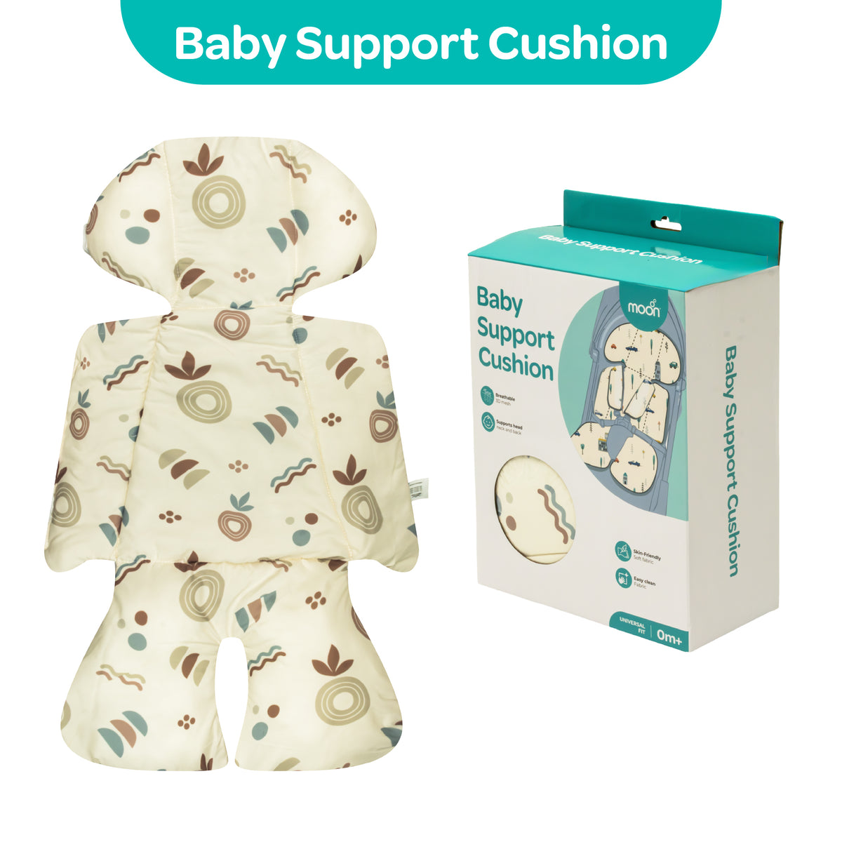 MOON Baby Head Support Cushion – Newborn Head & Neck Support for Car Seat & Stroller