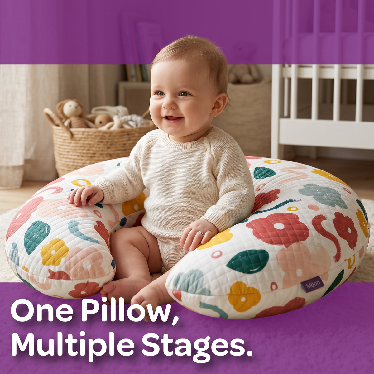 MOON Nursing Breastfeeding Pillow – Ergonomic Baby Support Pillow | Bloom
