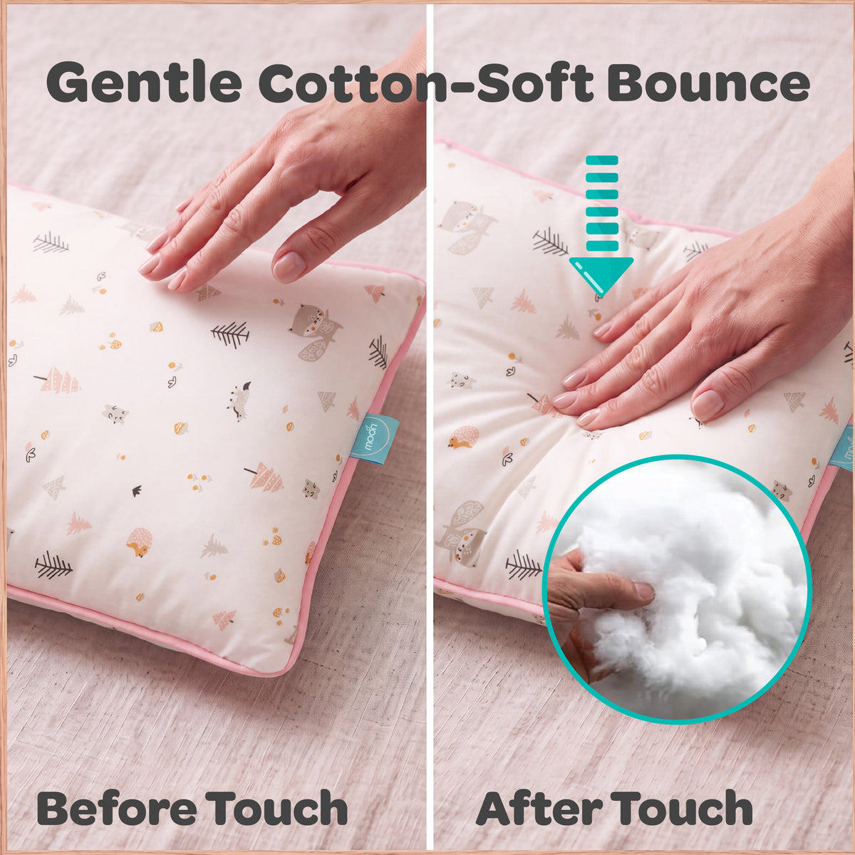 MOON Bamboo Toddler Pillow – Soft Cotton Kids Pillow