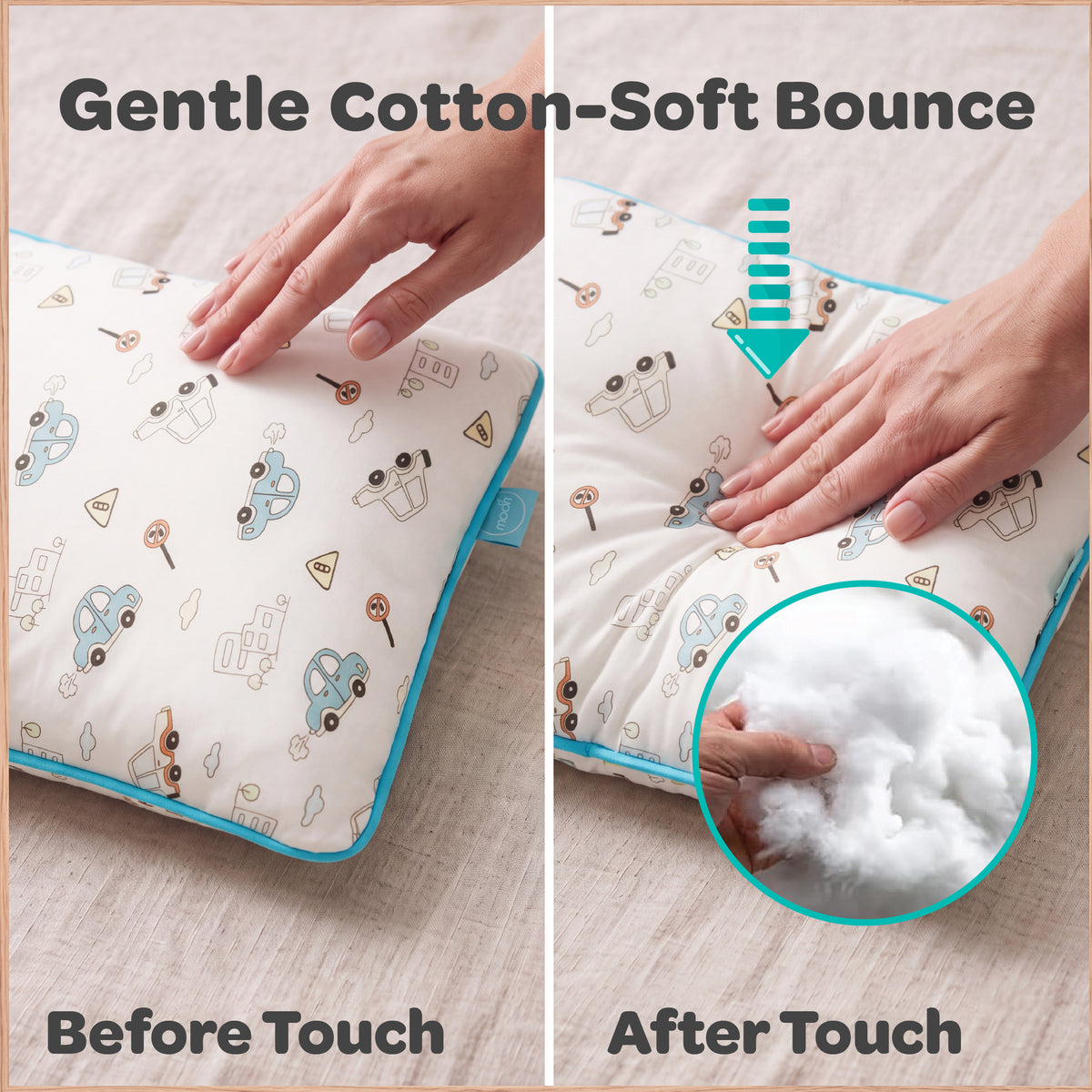 MOON Bamboo Toddler Pillow – Soft Cotton Kids Pillow