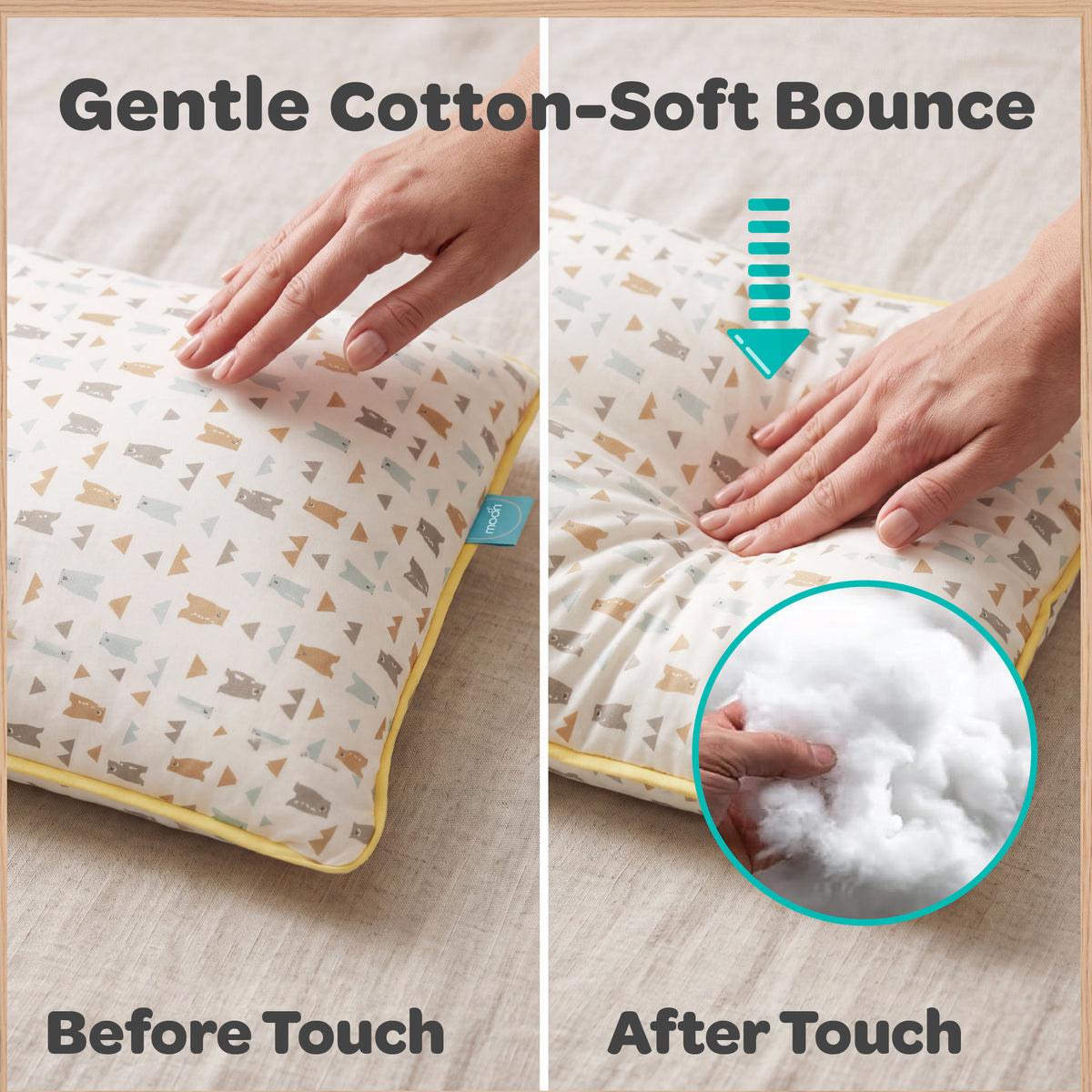 MOON Bamboo Toddler Pillow – Soft Cotton Kids Pillow