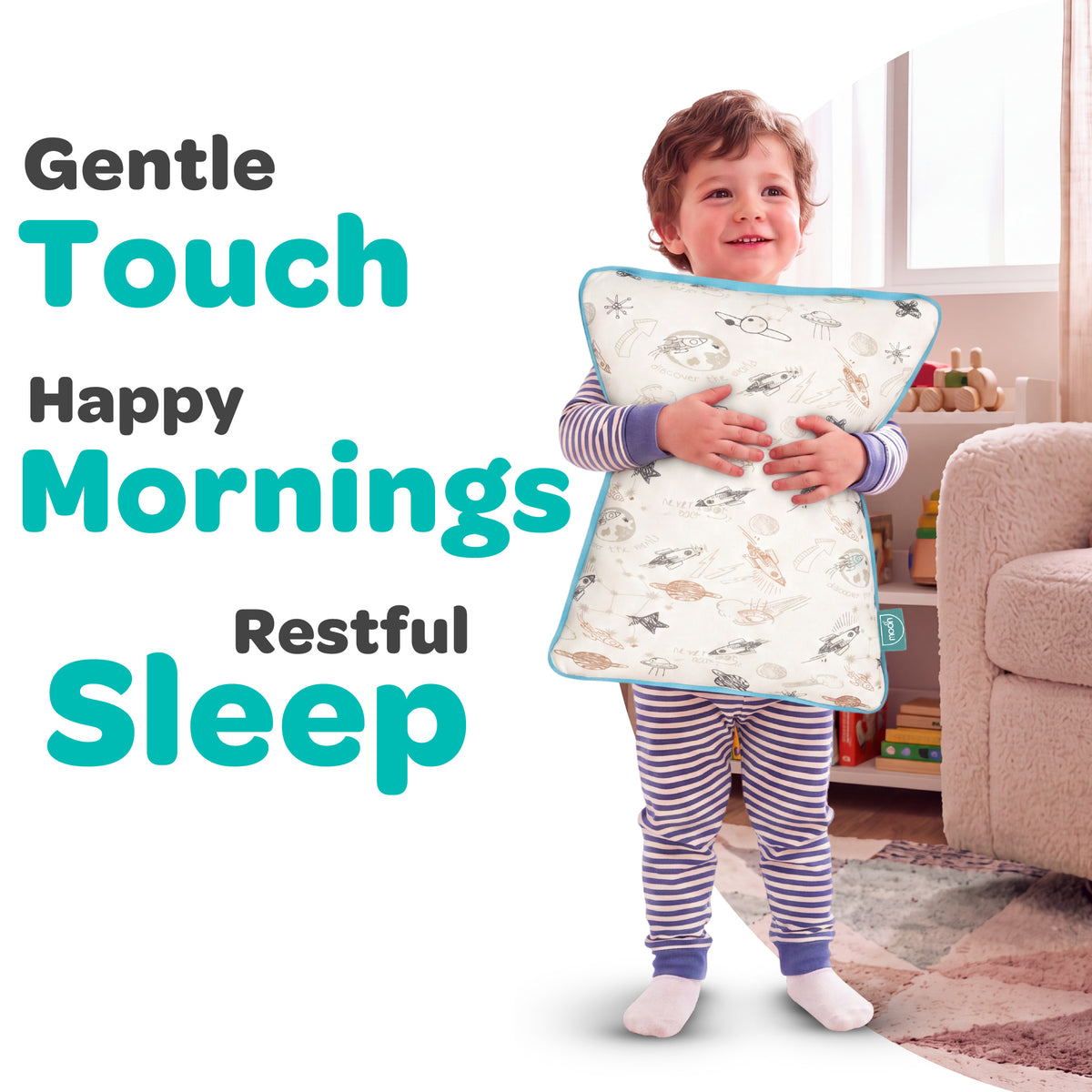 MOON Bamboo Toddler Pillow – Soft Cotton Kids Pillow