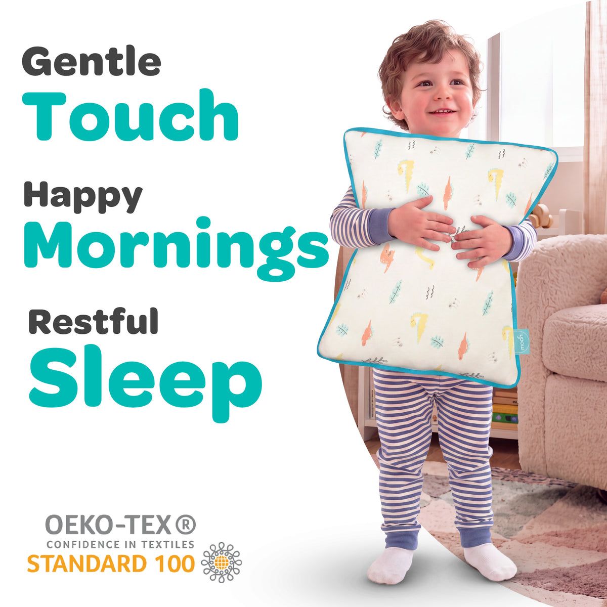MOON Bamboo Toddler Pillow – Soft Cotton Kids Pillow