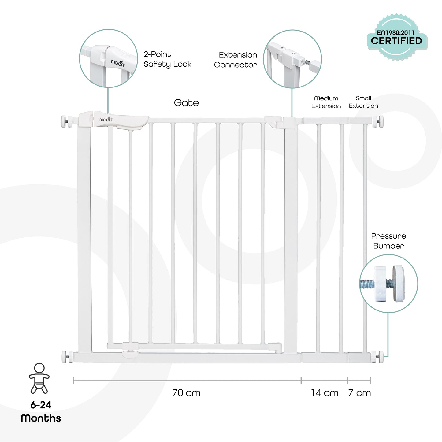 MOON Safety gate 74.5-100 cm